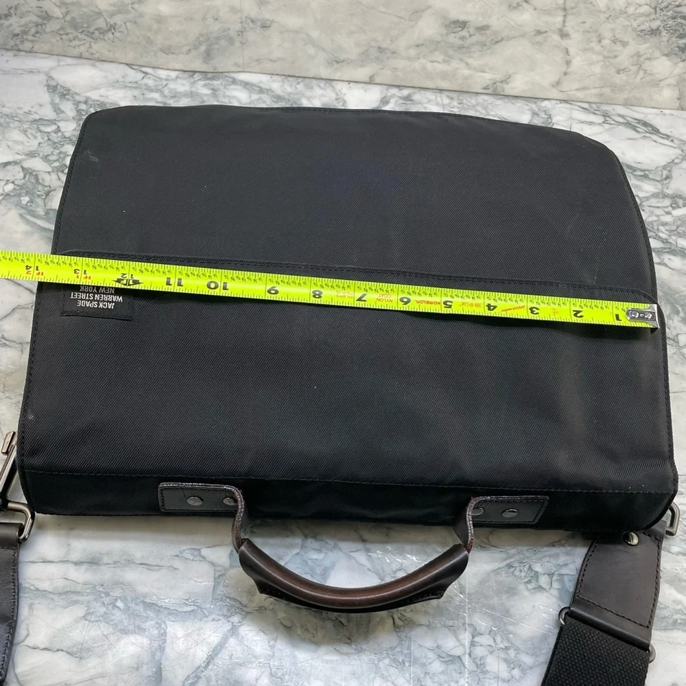 Jack Spade Black and Dark Brown Nylon Messenger Bag